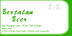 bertalan bier business card